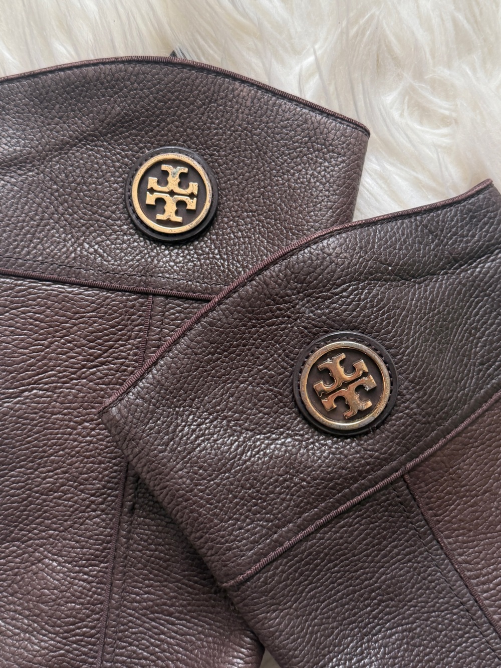 Tory Burch Leather Zip Up Boots Dark Brown - Picture 3 of 13